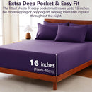 Hotel Soft Bed Sheet Set- Bedding Sheets & Pillowcases -Breathable Bedding - Wrinkle, Fade, Stain Resistant-Deep Pocket Flat Fitted Bed Sheet Set(Purple,Single)