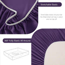Hotel Soft Bed Sheet Set- Bedding Sheets & Pillowcases -Breathable Bedding - Wrinkle, Fade, Stain Resistant-Deep Pocket Flat Fitted Bed Sheet Set(Purple,Single)