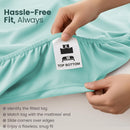 Hotel Quality Fitted Sheet - 1 Piece Fitted Sheet  -Breathable Bedding - Wrinkle, Fade, Stain Resistant- 16inch/40cm Deep Pocket Fitted Bed Sheet-Wrinkle and Fade Resistant,(Ice blue,Single)