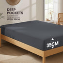 Hotel Quality Fitted Sheet - 1 Piece Fitted Sheet  -Breathable Bedding - Wrinkle, Fade, Stain Resistant- 16inch/40cm Deep Pocket Fitted Bed Sheet-Wrinkle and Fade Resistant,(Dark gray,Single)