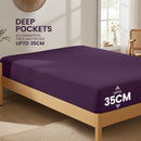 Hotel Quality Fitted Sheet - 1 Piece Fitted Sheet  -Breathable Bedding - Wrinkle, Fade, Stain Resistant- 16inch/40cm Deep Pocket Fitted Bed Sheet-Wrinkle and Fade Resistant,(Purple,Single)