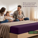 Hotel Quality Fitted Sheet - 1 Piece Fitted Sheet  -Breathable Bedding - Wrinkle, Fade, Stain Resistant- 16inch/40cm Deep Pocket Fitted Bed Sheet-Wrinkle and Fade Resistant,(Purple,Single)