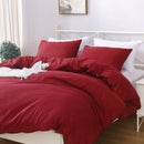Hotel Soft Microfiber Duvet Cover Set-2000TC Quilt Cover Set & Pillowcases -1 Donna Cover Zipper Closure & 1 x Pillowcases-Breathable Bedding - Wrinkle, Fade, Stain Resistant(Red,Super King)