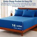 Hotel Soft Bed Sheet Set- Bedding Sheets & Pillowcases -Breathable Bedding - Wrinkle, Fade, Stain Resistant-Deep Pocket Flat Fitted Bed Sheet Set(Royal blue,Super King)
