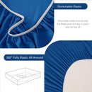 Hotel Soft Bed Sheet Set- Bedding Sheets & Pillowcases -Breathable Bedding - Wrinkle, Fade, Stain Resistant-Deep Pocket Flat Fitted Bed Sheet Set(Royal blue,Super King)