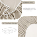 Hotel Soft Bed Sheet Set- Bedding Sheets & Pillowcases -Breathable Bedding - Wrinkle, Fade, Stain Resistant-Deep Pocket Flat Fitted Bed Sheet Set(Cream White,Super King)