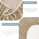 Hotel Soft Bed Sheet Set- Bedding Sheets & Pillowcases -Breathable Bedding - Wrinkle, Fade, Stain Resistant-Deep Pocket Flat Fitted Bed Sheet Set(Camel Beige,Super King)