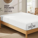 Hotel Quality Fitted Sheet - 1 Piece Fitted Sheet  -Breathable Bedding - Wrinkle, Fade, Stain Resistant- 16inch/40cm Deep Pocket Fitted Bed Sheet-Wrinkle and Fade Resistant,(White,Super King)