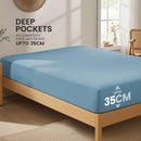 Hotel Quality Fitted Sheet - 1 Piece Fitted Sheet  -Breathable Bedding - Wrinkle, Fade, Stain Resistant- 16inch/40cm Deep Pocket Fitted Bed Sheet-Wrinkle and Fade Resistant,(Ocean,Super King)
