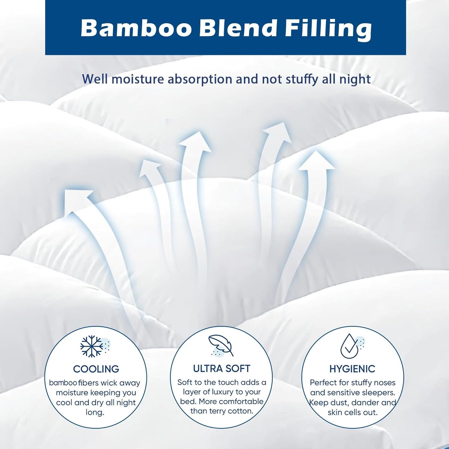 1000GSM Mattress Topper Viscose Derived from Bamboo, Thick Pillowtop Fitted Mattress Cover with 45cm Deep Skirt - Machine Washable Hypoallergenic（Single,Black）