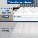 1000GSM Mattress Topper Viscose Derived from Bamboo, Thick Pillowtop Fitted Mattress Cover with 45cm Deep Skirt - Machine Washable Hypoallergenic（Single,Black）