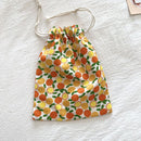 Travel Storage Cotton Bag Drawstring Multi-Purpose. Yellow Orange-cotton material