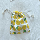 Travel Storage Cotton Bag Drawstring Multi-Purpose. Lemon-cotton material
