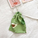 Travel Storage Cotton Bag Drawstring Multi-Purpose. Avocado-cotton material