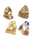 Travel Storage Cotton Bag Drawstring Multi-Purpose. Light green Daisy-cotton material
