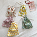 Travel Storage Cotton Bag Drawstring Multi-Purpose. Small yellow duck-cotton material