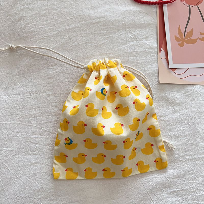 Dear Travel Storage Bag Cotton Multi-Purpose BYBY-198 Small yellow duck-cotton material