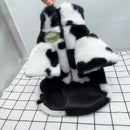 Pet Dog Warm Polyester Coat Small Breed Winter Cow grass L