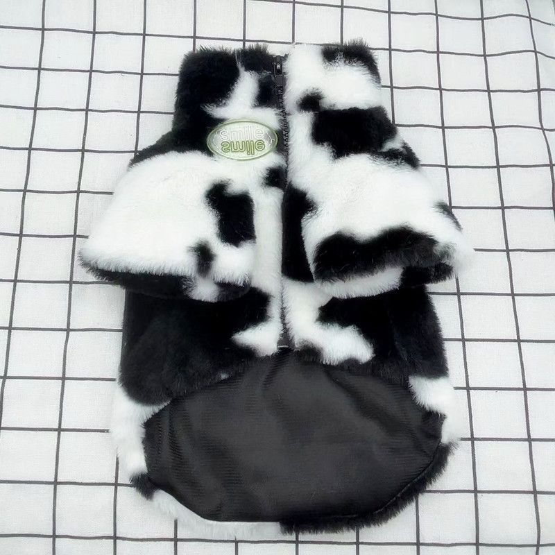 Pet Dog Warm Polyester Coat Small Breed Winter Cow grass L