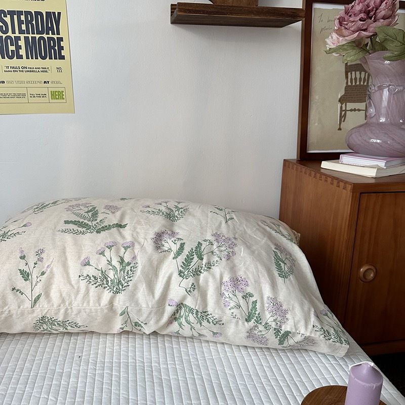 Pure Cotton Pillowcase 48x74cm Xiaoye tea L 48*74 single pillowcase