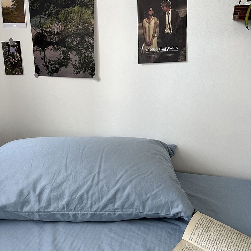 Pure Cotton Pillowcase 48x74cm Tannin blue L 48*74 single pillowcase