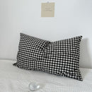 Pure Cotton Pillowcase 48x74cm Black and White small plaid L 48*74 single pillowcase