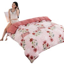 Milk Velvet Quilt Cover Double Sided Fleece Red Rose 220x240cm