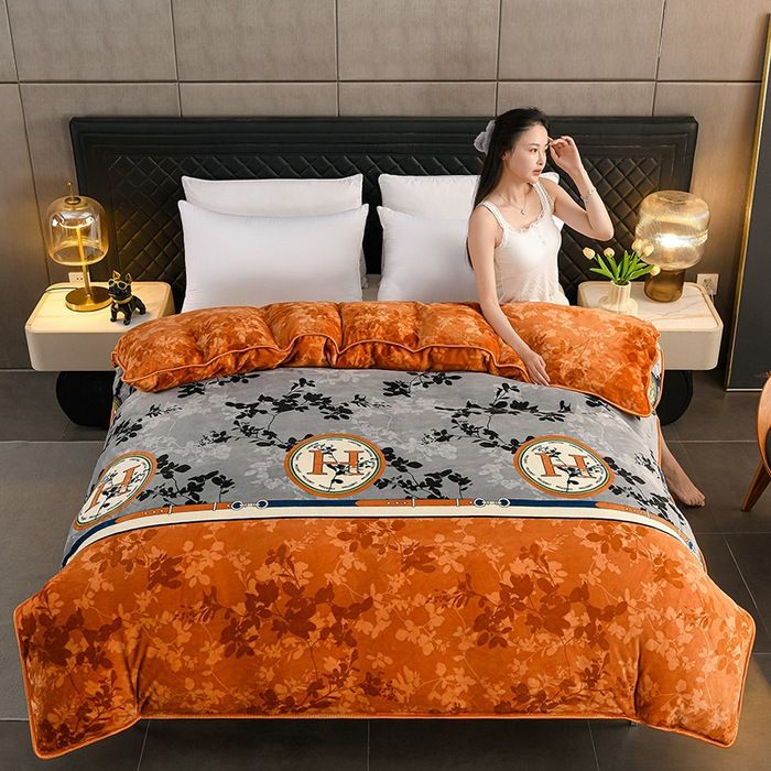 Milk Velvet Quilt Cover Double Sided Fleece Secret Garden 200X230cm