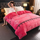 Milk Velvet Quilt Cover Double Sided Fleece Heart-to-heart 200X230cm