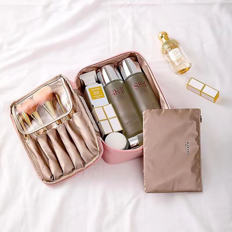 Travel Cosmetic Bag Large Capacity Multi Purpose Pink Small size