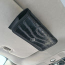 Genuine Leather Car Glasses Clip Sun Visor Holder Black (car logo optional)