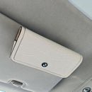 Genuine Leather Car Glasses Clip Sun Visor Holder Black (car logo optional)