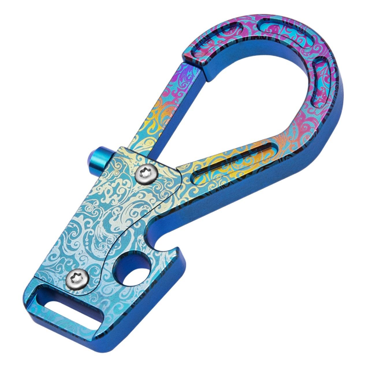 Titanium Alloy Keychain Press Multifunctional EDC. Gray single buckle