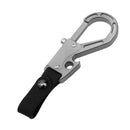 Titanium Alloy Keychain Press Multifunctional EDC. Gray buckle + leather strip