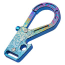 Titanium Alloy Keychain Press Multifunctional EDC. Gray buckle + leather strip