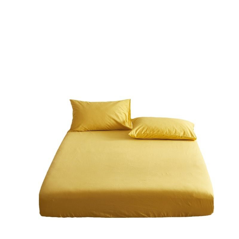 Poem snack Moon Fitted Sheet 100 Cotton Brushed Khaki Bed sheet 245*270