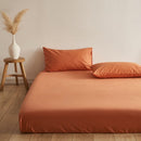 Poem snack Moon Fitted Sheet 100 Cotton Brushed Cream Orange Bed sheet 245*270