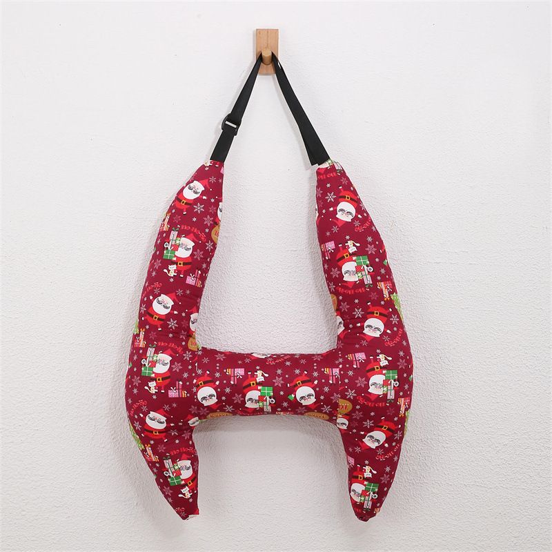 Car Sleeping Pillow Cotton Memory Foam Universal Red Christmas pillow