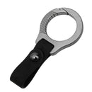 Titanium Alloy Keychain Car Key Holder EDC Gadget Buckle + black leather strip