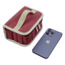Canvas Makeup Storage Box 16 Compartments Travel Gray 17*12*9