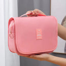 Travel Cosmetic Bag Large Capacity Hanging Storage Pink