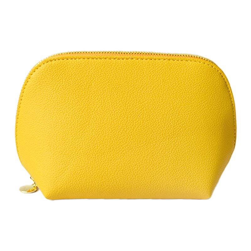 PU Leather Makeup Bag Custom Cube Waterproof Travel. Yellow