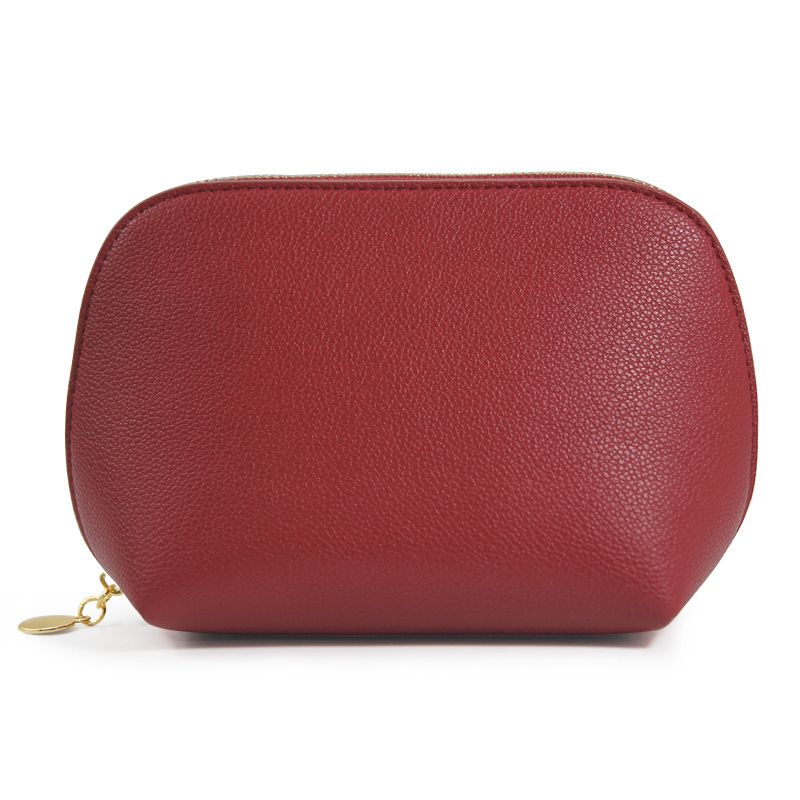 PU Leather Makeup Bag Custom Cube Waterproof Travel. Red