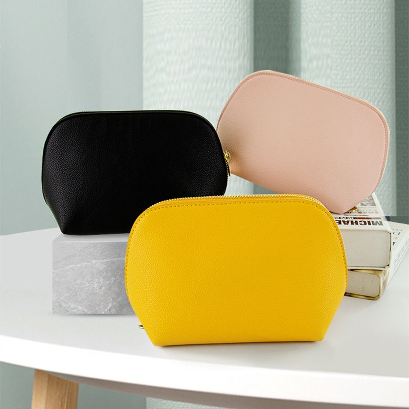 PU Leather Makeup Bag Custom Cube Waterproof Travel. Pink