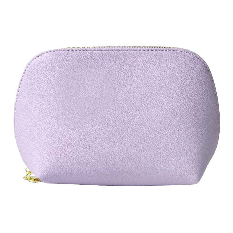 PU Leather Makeup Bag Custom Cube Waterproof Travel. Light purple