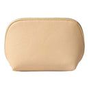 PU Leather Makeup Bag Custom Cube Waterproof Travel. Beige