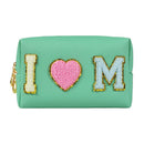 Cute PU Cube Makeup Bag Waterproof Travel Toiletry Light green