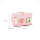 Cute PU Cube Makeup Bag Waterproof Travel Toiletry Light green