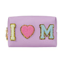 Cute PU Cube Makeup Bag Waterproof Travel Toiletry Light purple