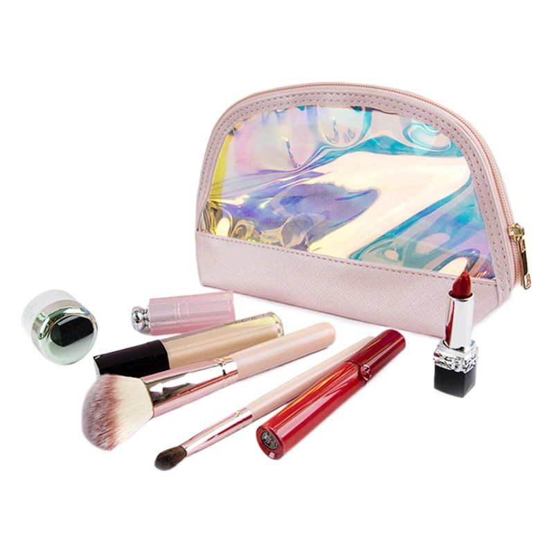Transparent TPU Cosmetic Bag Waterproof Travel Storage Semicircle bag